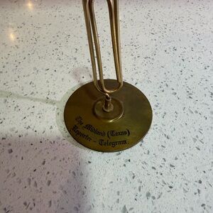 Vintage Brass Paperclip Memo Holder